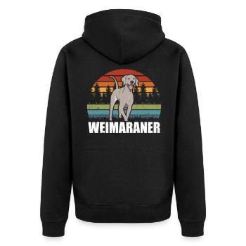 Weimaraner Dogs Dog Propriétaire Cadeau - Veste à capuche bio Premium Unisexe - noir - Dos - Nico (187cm)