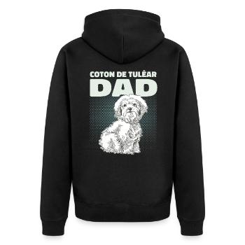 Coton de Tuléar Papa Chiens Chien Propriétaire Cadeau - Veste à capuche bio Premium Unisexe - noir - Dos - Nico (187cm)