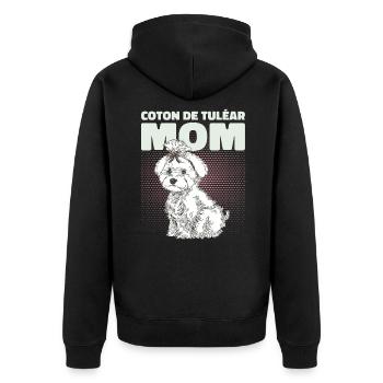 Coton de Tuléar Maman Chien Chien Propriétaire Cadeau - Veste à capuche bio Premium Unisexe - noir - Dos - Nico (187cm)
