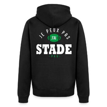 J'peux pas j'ai Stade humour club rugby pau palois - Veste à capuche bio Premium Unisexe - noir - Dos - Nico (187cm)