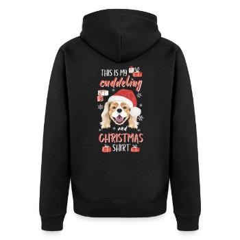 Cavalier King Charles Spaniel Christmas - Unisex Premium Organic Zip Hoodie - black - Back - Nico (187cm)