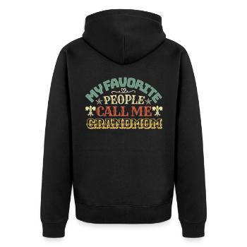 Mes gens préférés m’appellent Grand-mère - Veste à capuche bio Premium Unisexe - noir - Dos - Nico (187cm)