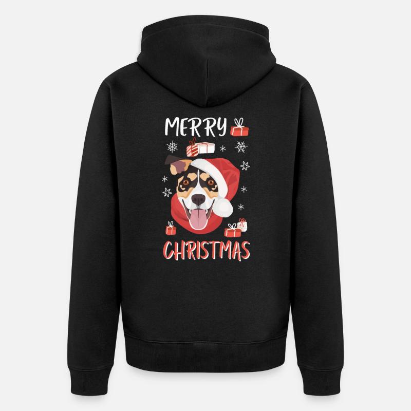 Jack Russell Terrier Noël - Veste à capuche bio Premium Unisexe - noir