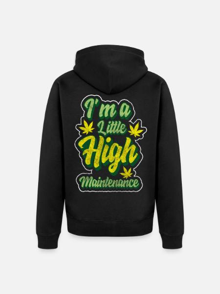 Hemp Sativa Hashish Hash - Unisex Premium Organic Zip Hoodie - black