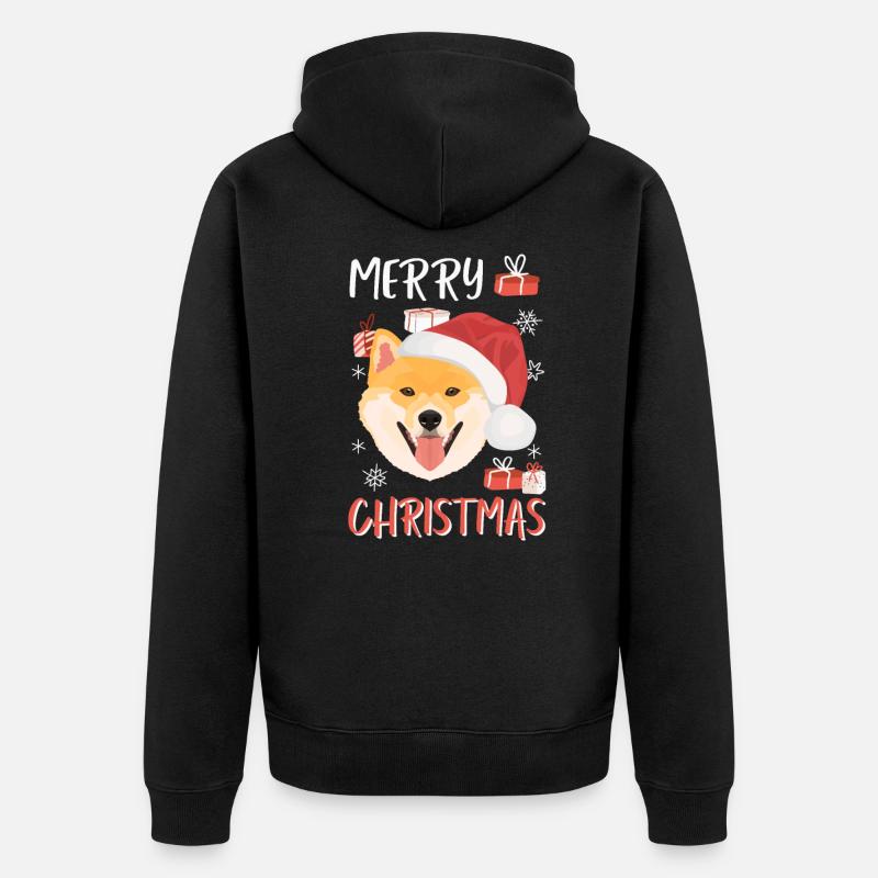 Noël Shiba Inu - Veste à capuche bio Premium Unisexe - noir