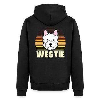 Westie West Highland White Terrier Chien Cadeau - Veste à capuche bio Premium Unisexe - noir - Dos - Nico (187cm)