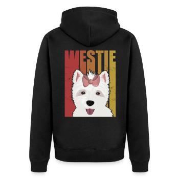 Westie West Highland Terrier Cadeau chien - Veste à capuche bio Premium Unisexe - noir - Dos - Nico (187cm)