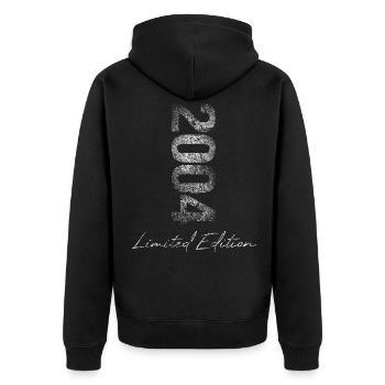 Geburtstag 2004 Limited Edition Geschenk Used Cool - Unisex Premium Bio Zip Hoodie - Schwarz - Hinten - Nico (187cm)