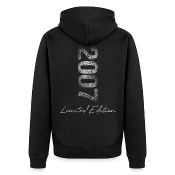 Anniversaire 2007 Édition Limitée Cadeau Occasion Cool - Veste à capuche bio Premium Unisexe - noir - Dos - Nico (187cm)