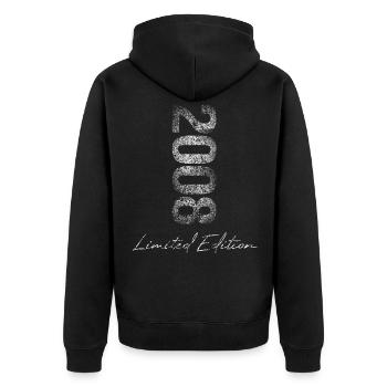 Geburtstag 2008 Limited Edition Geschenk Used Cool - Unisex Premium Bio Zip Hoodie - Schwarz - Hinten - Nico (187cm)