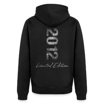 Birthday 2012 Limited Edition Gift Used Cool - Unisex Premium Organic Zip Hoodie - black - Back - Nico (187cm)