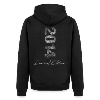 Geburtstag 2014 Limited Edition Geschenk Used Cool - Unisex Premium Bio Zip Hoodie - Schwarz - Hinten - Nico (187cm)
