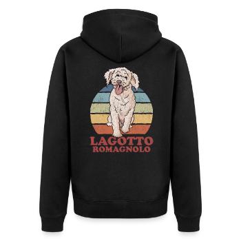 Lagotto Romagnolo Chien Propriétaire Cadeau - Veste à capuche bio Premium Unisexe - noir - Dos - Nico (187cm)