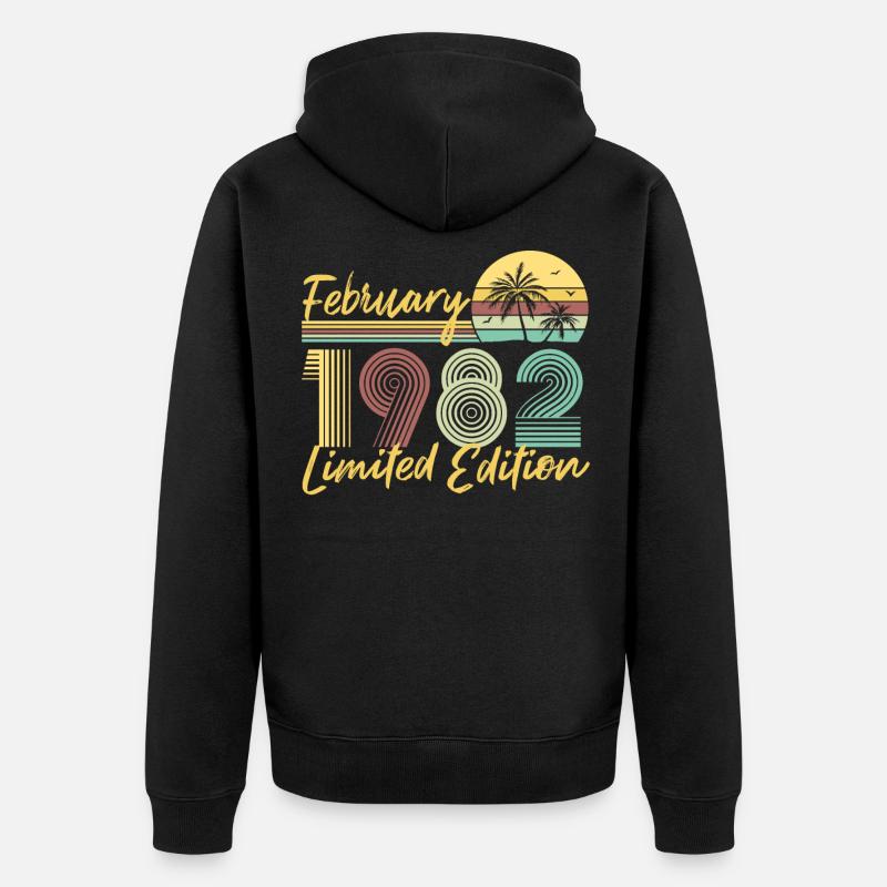 Février 1982 Édition limitée - Veste à capuche bio Premium Unisexe - noir