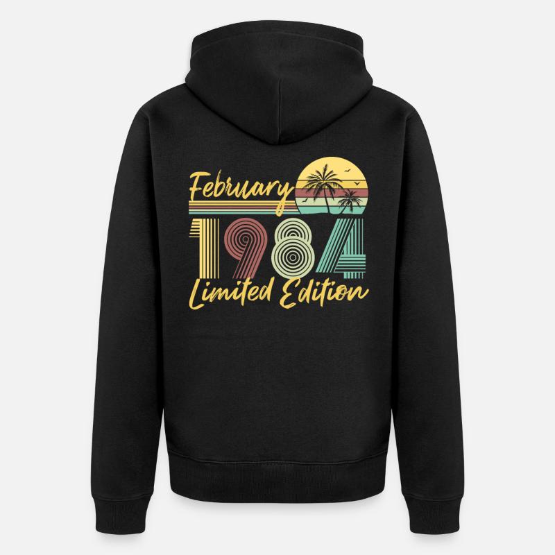 February 1984 Limited Edition - Unisex Premium Bio Zip Hoodie - Schwarz
