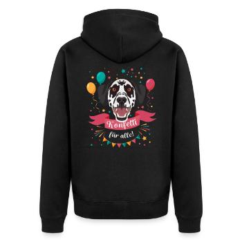 Dalmatiner Karneval Fasching - Unisex Premium Bio Zip Hoodie - Schwarz - Hinten - Nico (187cm)