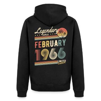 Édition limitée février 1966 - Veste à capuche bio Premium Unisexe - noir - Dos - Nico (187cm)