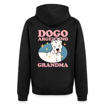 Dogo Argentino Grand-mère | Cadeau de propriétaire de chien - Veste à capuche bio Premium Unisexe - noir - Dos - Nico (187cm)