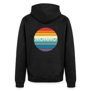 Rainbow Nonno Retro Vintage - Veste à capuche bio Premium Unisexe - noir - Dos - Nico (187cm)
