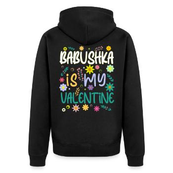 Babushka est mon cadeau de La Saint-Valentin Saint-Valentin - Veste à capuche bio Premium Unisexe - noir - Dos - Nico (187cm)