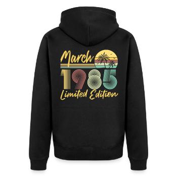 Mars 1985 Édition limitée - Veste à capuche bio Premium Unisexe - noir - Dos - Nico (187cm)