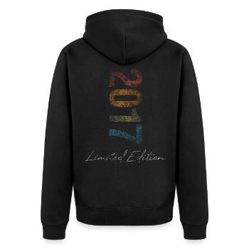 Birthday 2017 Limited Edition Gift Used Cool - Unisex Premium Organic Zip Hoodie - black - Back - Nico (187cm)