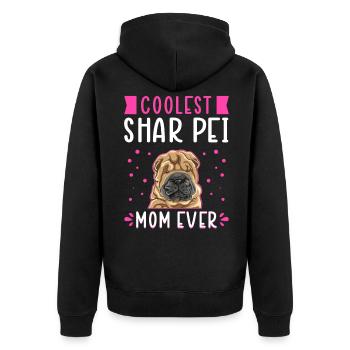 Shar Pei Maman Chien Propriétaire De Chien Cadeau - Veste à capuche bio Premium Unisexe - noir - Dos - Nico (187cm)