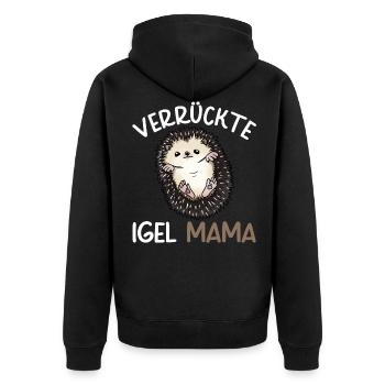 Lustiges Afrikanischer Weißbauchigel Igel Kostüm - Unisex Premium Bio Zip Hoodie - Schwarz - Hinten - Nico (187cm)