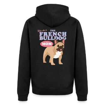 French Bulldog Mom French Bulldog Gift - Unisex Premium Organic Zip Hoodie - black - Back - Nico (187cm)