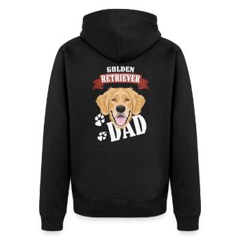 Golden Retriever Dad, Hundepapa - Unisex Premium Bio Zip Hoodie - Schwarz - Hinten - Nico (187cm)