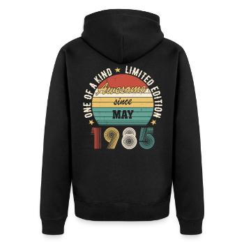 Génial depuis mai 1985 Édition Limitée Anniversaire - Veste à capuche bio Premium Unisexe - noir - Dos - Nico (187cm)
