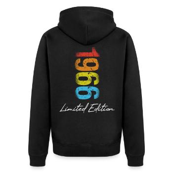 Birthday 1966 Limited Edition Gift Used Cool - Unisex Premium Organic Zip Hoodie - black - Back - Nico (187cm)