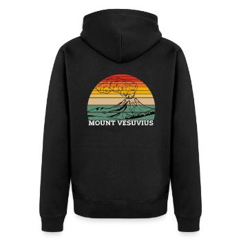 Mount Vesuvius - Unisex Premium Organic Zip Hoodie - black - Back - Nico (187cm)