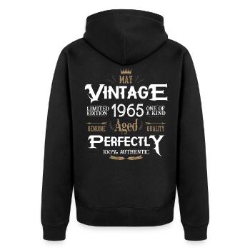 Mai 1965 naissance Légendes Anniversaire - Veste à capuche bio Premium Unisexe - noir - Dos - Nico (187cm)