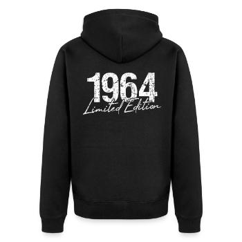 Birthday 1964 Limited Edition Gift Used Cool - Unisex Premium Organic Zip Hoodie - black - Back - Nico (187cm)