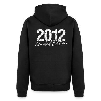 Birthday 2012 Limited Edition Gift Used Cool - Unisex Premium Organic Zip Hoodie - black - Back - Nico (187cm)