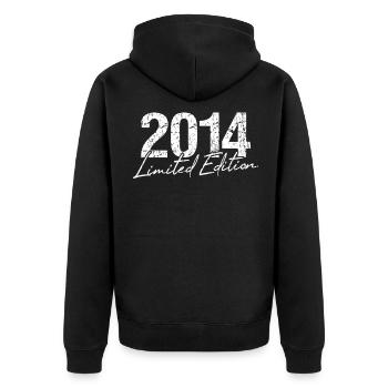 Birthday 2014 Limited Edition Gift Used Cool - Unisex Premium Organic Zip Hoodie - black - Back - Nico (187cm)
