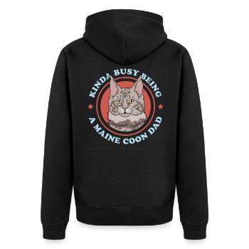 Maine Coon Papa Chat Papa Chat Propriétaire Cadeau - Veste à capuche bio Premium Unisexe - noir - Dos - Nico (187cm)