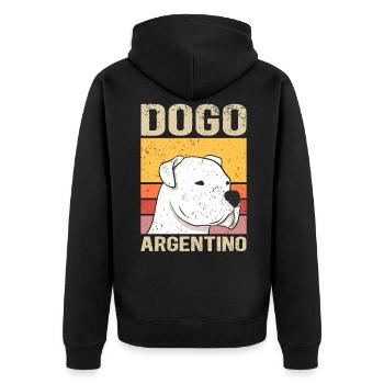 Dogo Argentino Chiens Argentin Grand Danois Cadeau - Veste à capuche bio Premium Unisexe - noir - Dos - Nico (187cm)