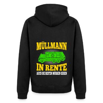 Retired garbage collector Garbage truck Garbage man pensioner - Unisex Premium Organic Zip Hoodie - black - Back - Nico (187cm)