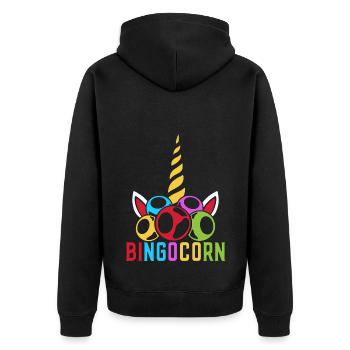 Bingo Game Bingocorn Bingo - Unisex Premium Organic Zip Hoodie - black - Back - Nico (187cm)