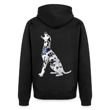 Dalmatien avec foulard - Veste à capuche bio Premium Unisexe - noir - Dos - Nico (187cm)