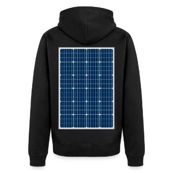 Solar cell, photovoltaic, solar energy, solar panel - Unisex Premium Organic Zip Hoodie - black - Back - Nico (187cm)
