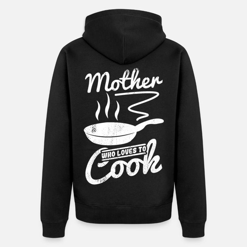 Maman qui aime cuisiner - Veste à capuche bio Premium Unisexe - noir