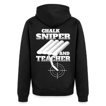 Tireur d’élite à la craie et professeur - Veste à capuche bio Premium Unisexe - noir - Dos - Nico (187cm)