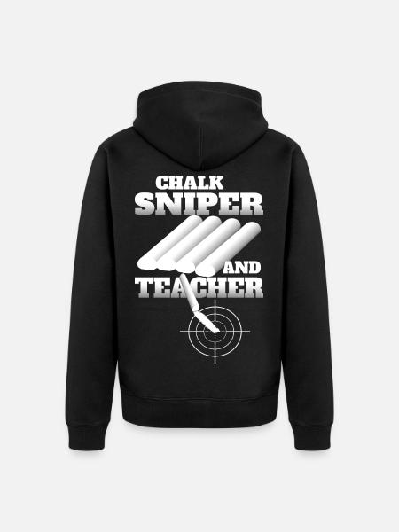 Chalk Sniper and Teacher - Unisex Premium Organic Zip Hoodie - black