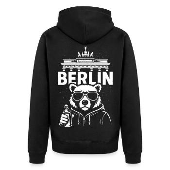 Urban Bear Berlin - Veste à capuche bio Premium Unisexe - noir - Dos - Nico (187cm)