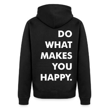 do what makes you happy - Unisex Premium Organic Zip Hoodie - black - Back - Nico (187cm)
