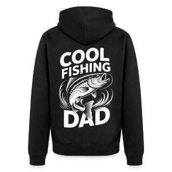Motif du Papa Pêcheur - Veste à capuche bio Premium Unisexe - noir - Dos - Nico (187cm)