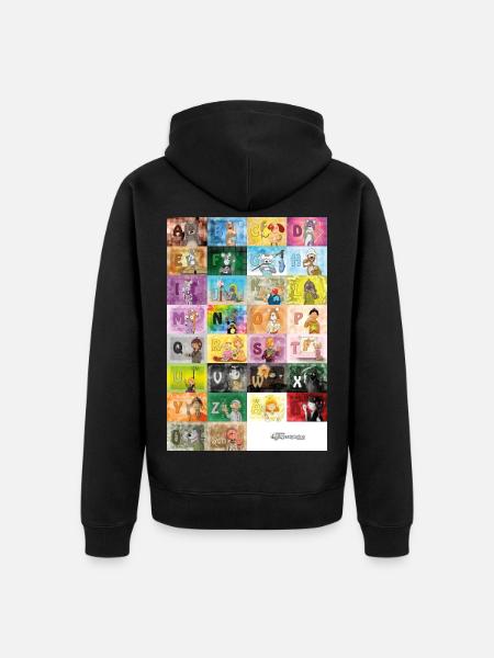 German Finger Alphabet 1 / - Unisex Premium Organic Zip Hoodie - black